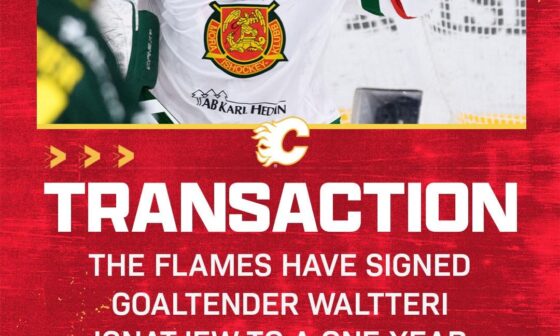 Flames sign G Waltteri Ignatjew to a one-year, two-way contract (AAV $870k). Spent last year with Mora IK in HockeyAllsvenskan.