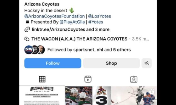 The Coyotes have ceased social media operations