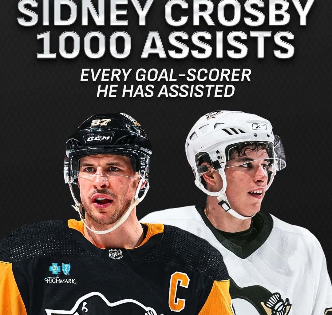 Every goal-scorer Sidney Crosby has assisted in his career