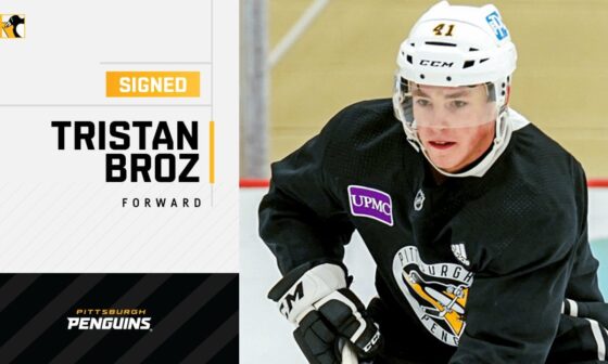 Penguins Sign Forward Tristan Broz to a Three-Year, Entry-Level Contract | Pittsburgh Penguins