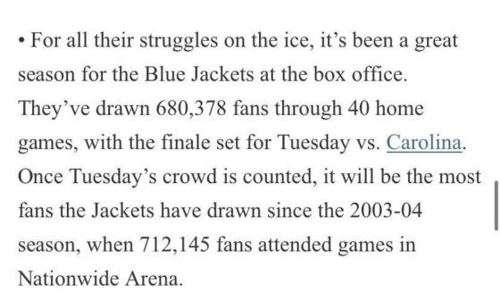 This year’s CBJ attendance looks to be the most-attended season since 2003-2004