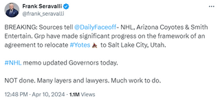 NHL To Utah Could be Sooner Than Expected! (Nothing Confirmed Yet Though)