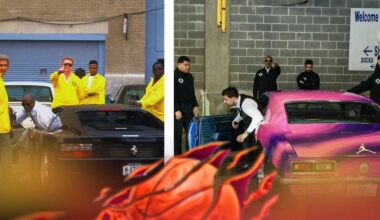 In Pictures: Luka Doncic recreates famous Michael Jordan pre-game pic in Luka 3 painted 68 Camaro