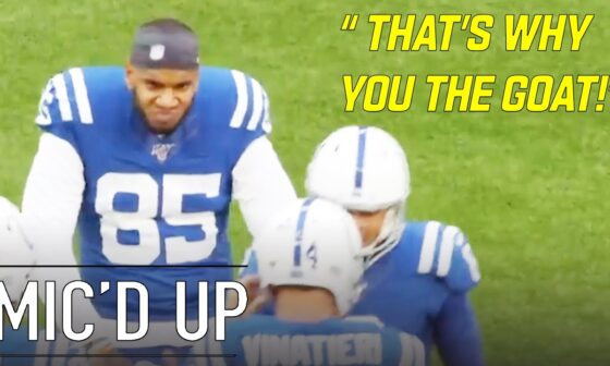 Eric Ebron Mic'd Up, "Get yo little a** up" on 2019 National Tight Ends Day Week 8 vs. the Broncos