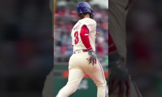 Bryce Harper swings. A baseball disappears. The bell rings 🔔