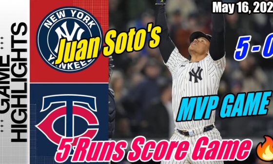 Yankees vs Twins [Today Highlights] 05/16/24 | Shut out Twins 🤫 Can't Stopped Yankees 🔥