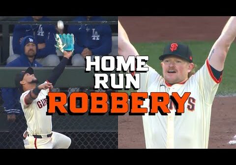Luis Matos Makes Spectacular Home Run Robbery | San Francisco Giants vs LA Dodgers Highlights