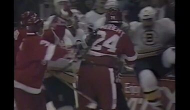 Red Wings - Bruins rough stuff 1/14/89