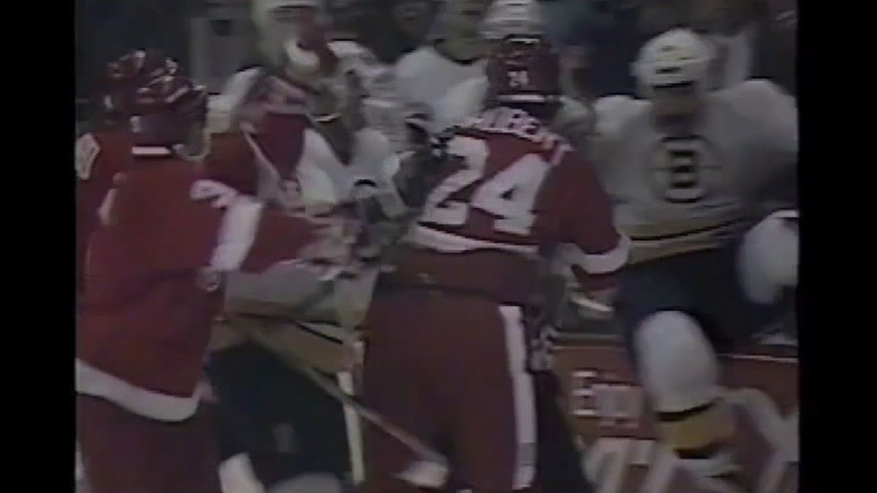 Red Wings - Bruins rough stuff 1/14/89