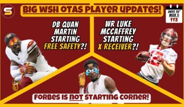 😳BIG WSH OTAs Updates! CB Forbes is NOT STARTING! McCaffrey is The X WR? Quan Martin = Starting FS!