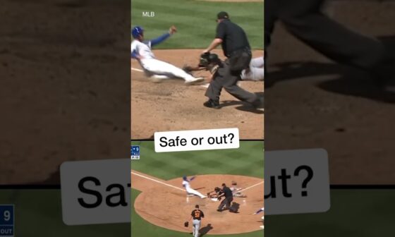 Umpires ruled Cody Bellinger safe before and after review. Cubs win. #shorts