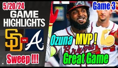 Atlanta Braves vs SD Padres [Game 3] 05/20/24 Big Bear Back in the win Column! 😱