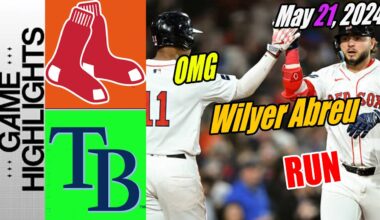 Red Sox vs Rays Highlights (05/21/24) | Wilyer Abreu & Jarren Duran 3 Run - HR 😱
