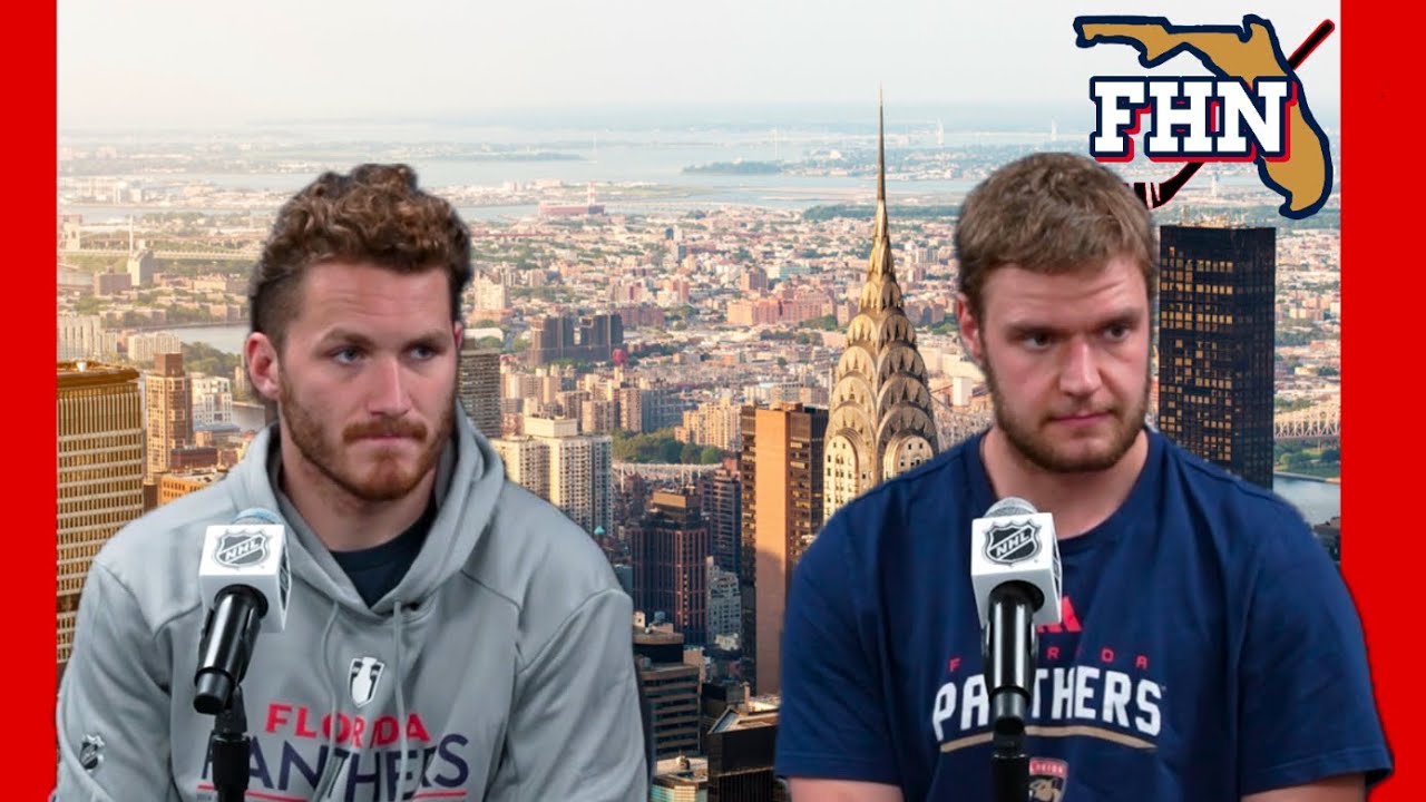 Matthew Tkachuk, Sasha Barkov in New York: Florida Panthers at Rangers, Game 1