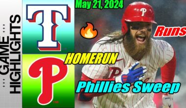 Texas Rangers vs Phillies [Highlights] May 21, 2024 Brandon Marsh open scores.Phillies Take the lead