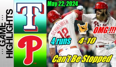 Phillies vs Rangers Game Highlights May 22, 2024 | Kyle Schwarber & Bryce Harper 😱 You're HOT 🔥