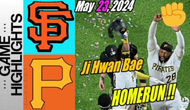 Pirates vs Giants [Ji Hwan Bae Homeun] Highlights 05/23/24 | Bae leadoff bombs 💖