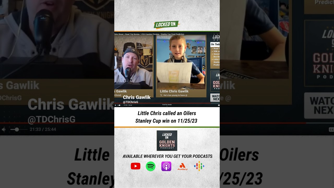 Little Chris predicted the #LetsGoOilers to win the #StanleyCup in November!