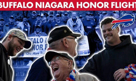 Bills Players Spencer Brown & Ryan Van Demark On Buffalo Niagara Honor Flight With Army Veterans!