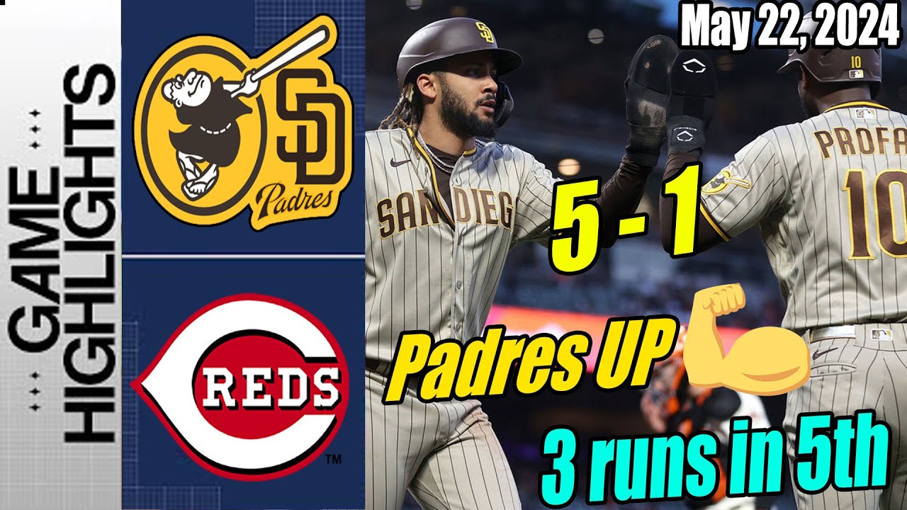 Padres vs Reds Highlights [May 22, 2024] | Triple! 3 runs ! Best stolen base !