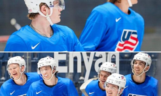 Cole Caufield at Team USA practice today
