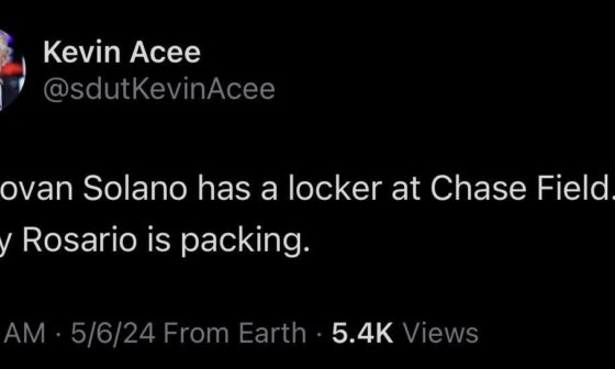 [Acee] Donovan Solano has a locker at Chase Field. Eguy Rosario is packing.