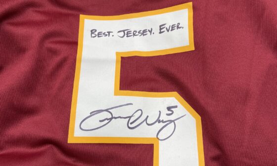 With the new jersey numbers throwback to the Best. Signature. Ever.