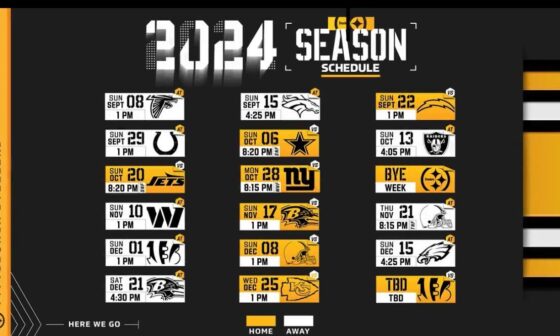 Pittsburgh Steelers 2024-25 Schedule