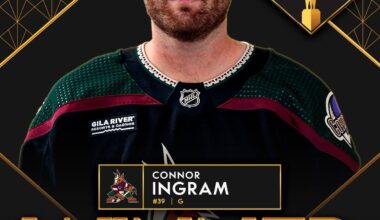 [NHL] Connor Ingram is the winner of the Bill Masterton Memorial Trophy! 🏆 The Bill Masterton Memorial Trophy is given to the player who best exemplifies the qualities of perseverance, sportsmanship, and dedication to hockey.