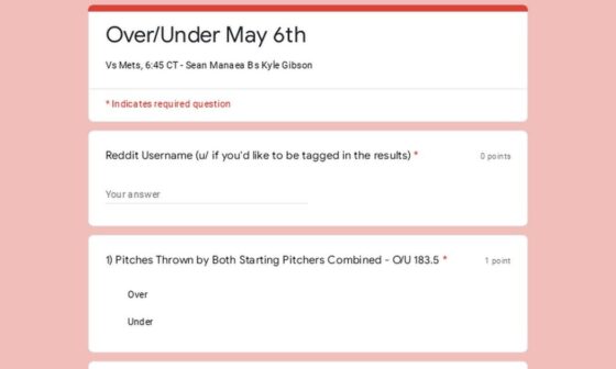 Over/Under May 6th, 6:45 CT - Sean Manaea Vs Kyle Gibson