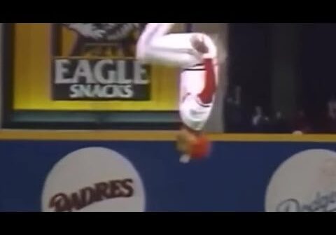 Ozzie Smith Doing Backflips To Begin The Game