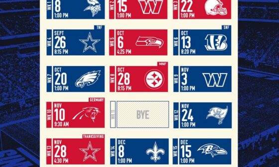 [New York Giants] OUR 2024 SCHEDULE