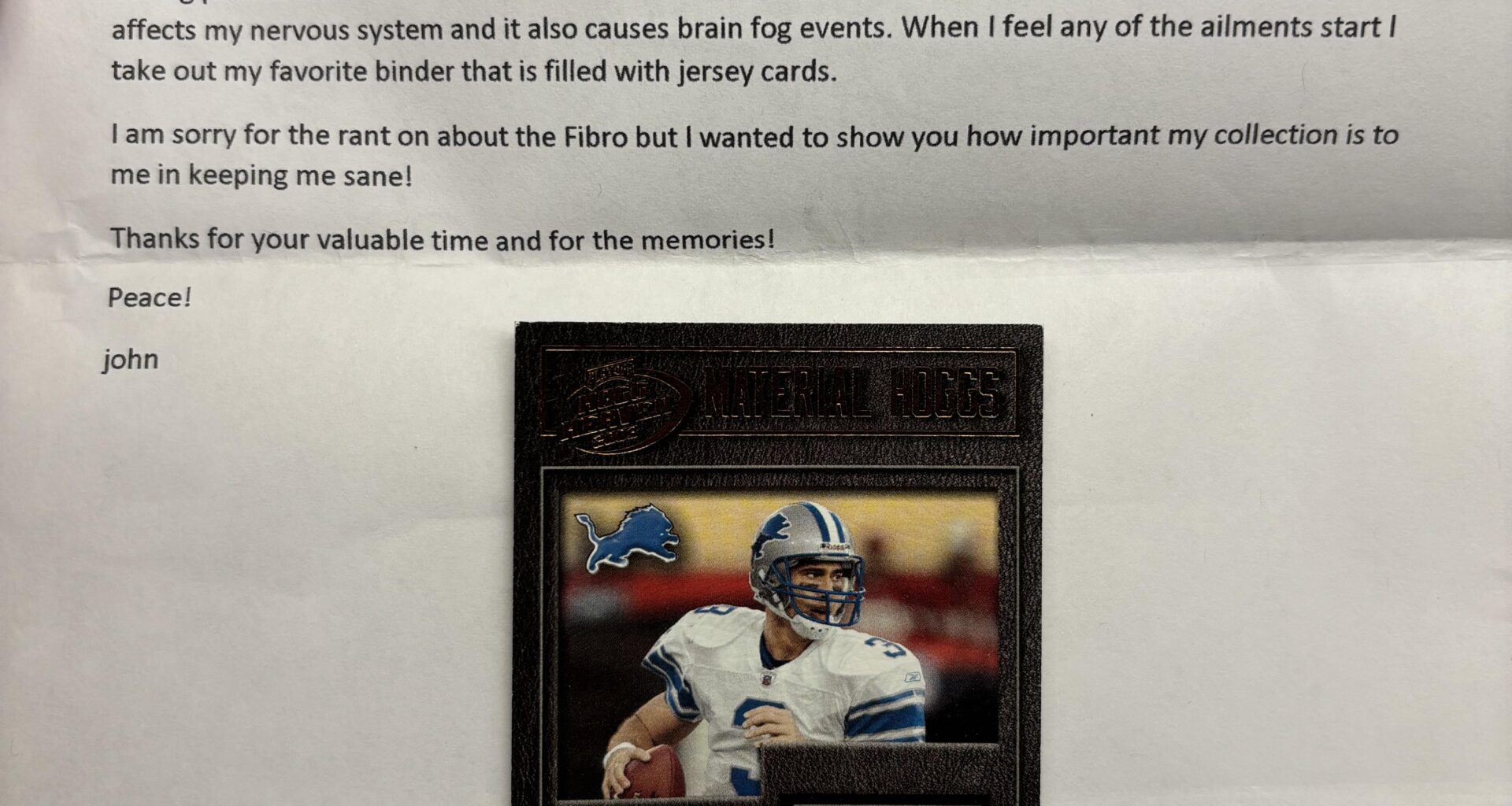 Does anybody know the football player named Joey Harrington?