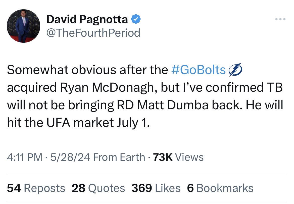 Seems like Dumba is gone