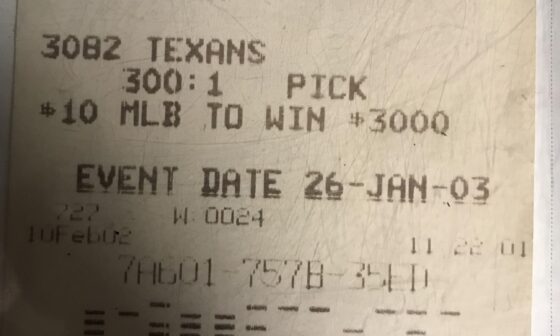 Found My First Sports Bet - Texans to win the 2003 Superbowl