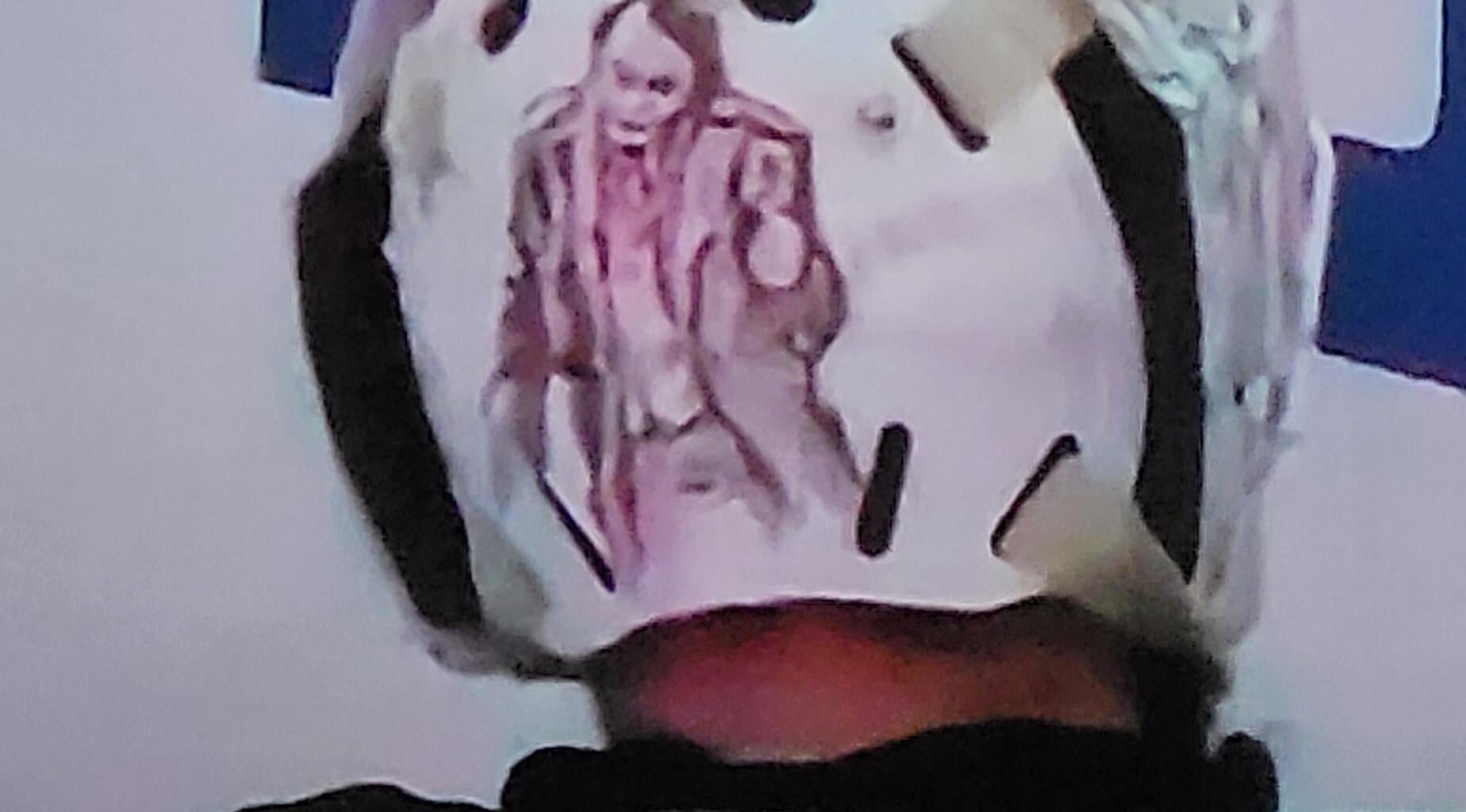 Goalie helmet art