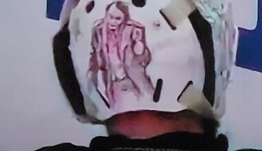 Goalie helmet art
