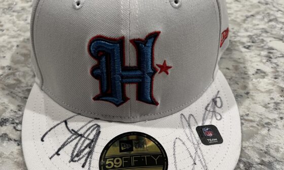I got two Texans hall of famers to sign my hat at JJ Watt charity ball game.