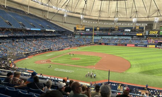 Checking in from 214. It really is obnoxious how many Mets fans are here. But hey, their money’s just as green. RAYS UP!
