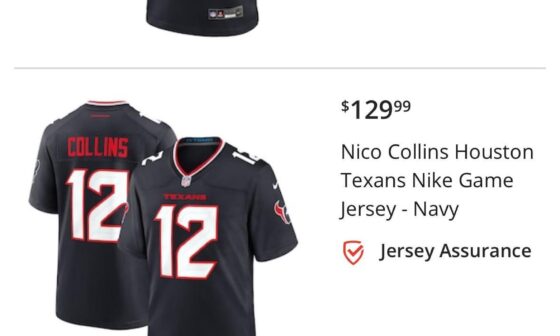Dell, Collins, Diggs Jerseys Starting to Pop Up on Fanatics