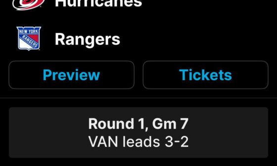 Look what just popped up on the NHL App! Sunday, Baby!