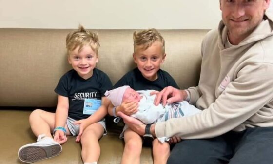 Stammer, his boys and baby girl