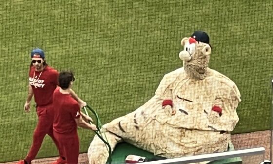For Star Wars Night at Truist Park, Blooper went as Jabba the Hutt
