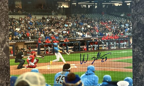 Got Willy Adames’ autograph on a picture I took of him hitting a home run last year. I told him it was on April 28th and he knew who the pitcher was and what hand he threw with. These guys are sharp.