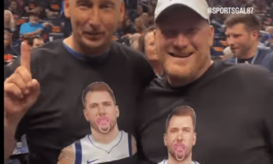 As if he needed anymore motivation from the other fan last night these two OKC fans wore Luka crybaby shirts and were heckling him during warmups