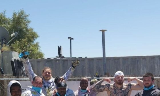 Raiders players have a team paintball tournament amongst themselves at local field.