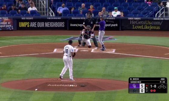 Rockies Prospect Jordan Beck gets his 1st MLB hit on his 1st swing in his 1st AB