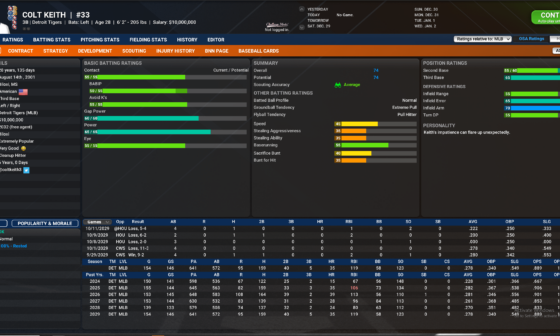 Colt Keith's first 6 years in my OOTP save