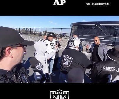 Antonio Pierce greets fans outside Allegiant before the Broncos/Raiders game. Class act. #RN4L