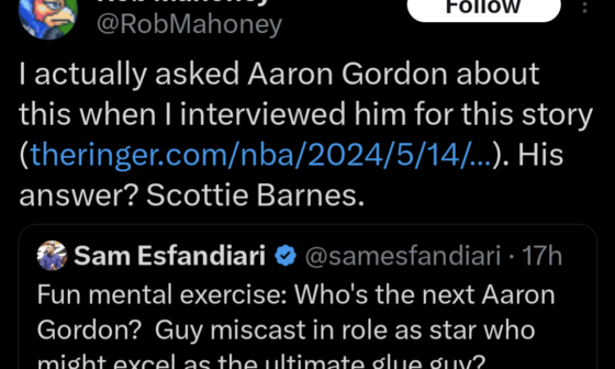 Aaron Gordon thinks Scottie Barnes could be the next Aaron Gordon